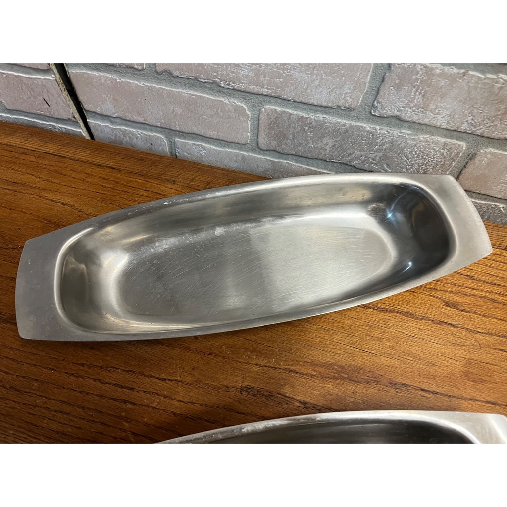 Vintage MCM Stainless Steel Serving Tray Platter Robert Welch Old Hall Set 5