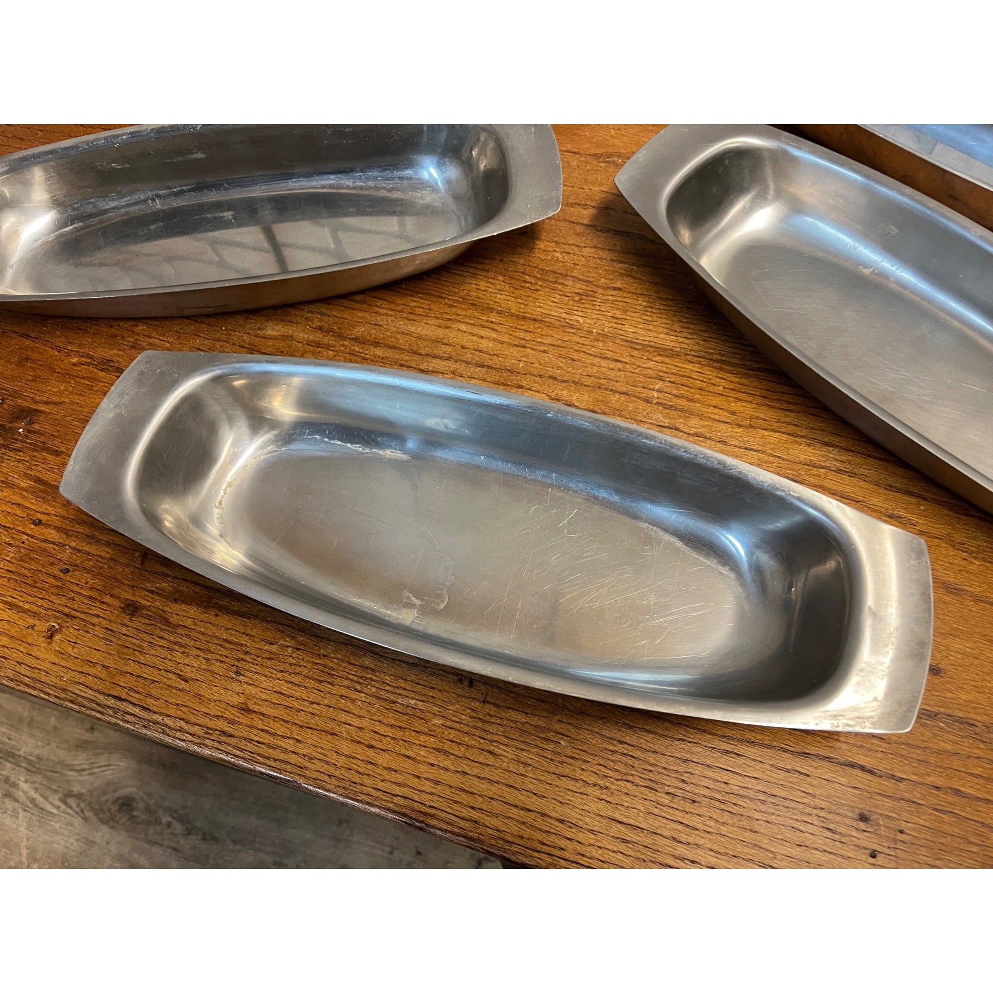 Vintage MCM Stainless Steel Serving Tray Platter Robert Welch Old Hall Set 5