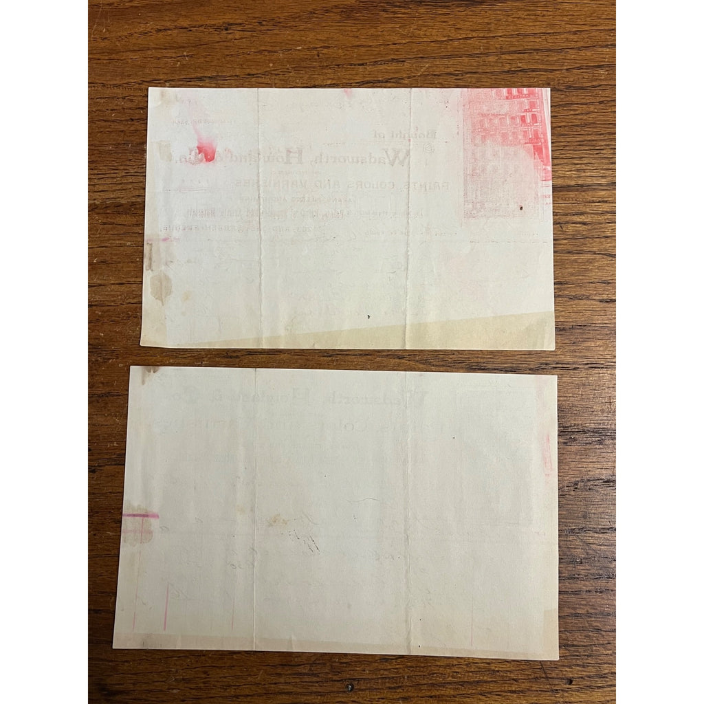Antique 1888 Wadsworth, Howland & Co Paints Varnishes Chicago Invoice Letterhead