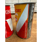 Vintage Vess Soda Pop Cans (2) Cola + Orange Steel Pull Tab Flat Top