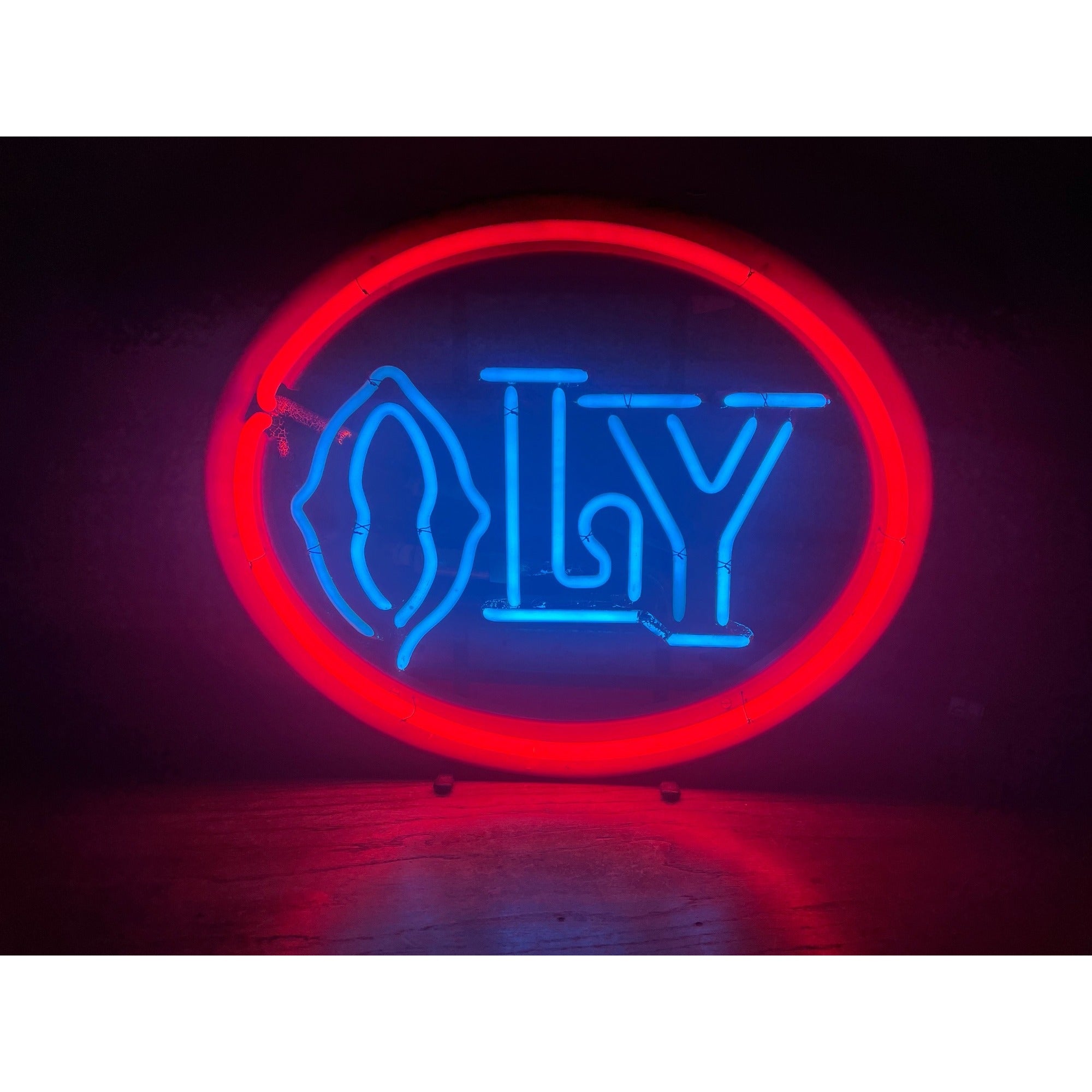 Vintage Olympia Brewing Co Oly Beer Neon Sign Works 20" x 16"