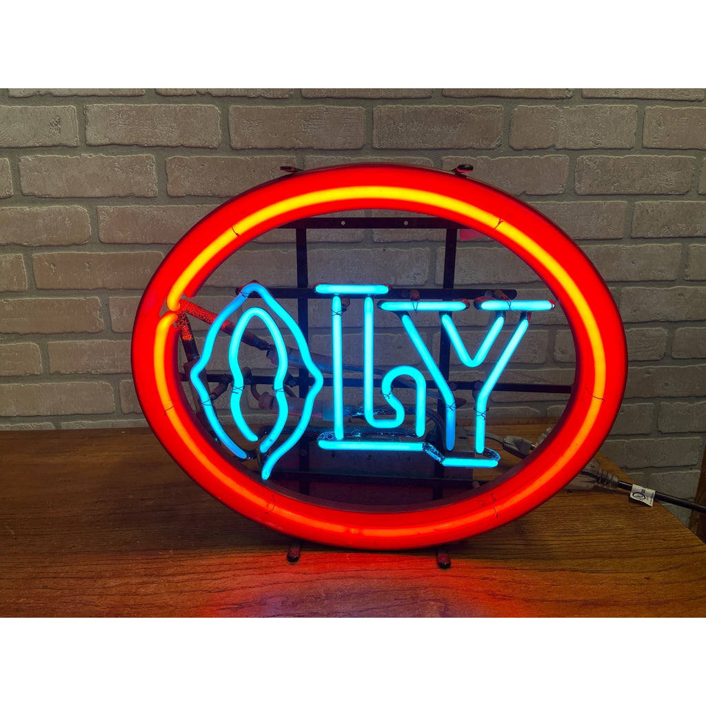 Vintage Olympia Brewing Co Oly Beer Neon Sign Works 20" x 16"