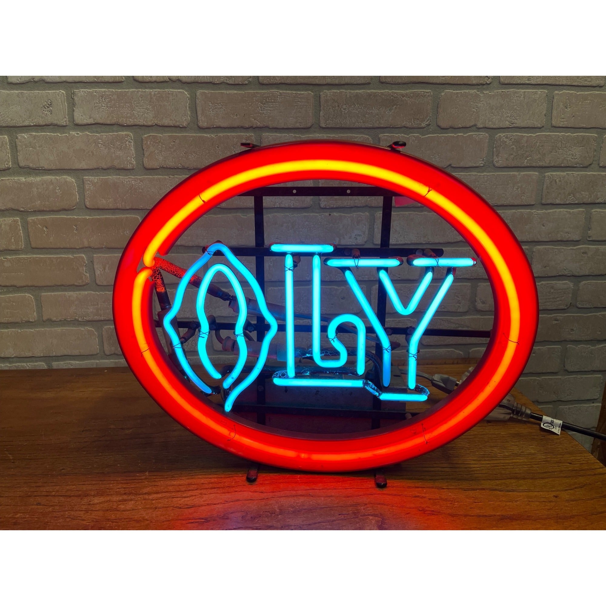 Vintage Olympia Brewing Co Oly Beer Neon Sign Works 20" x 16"