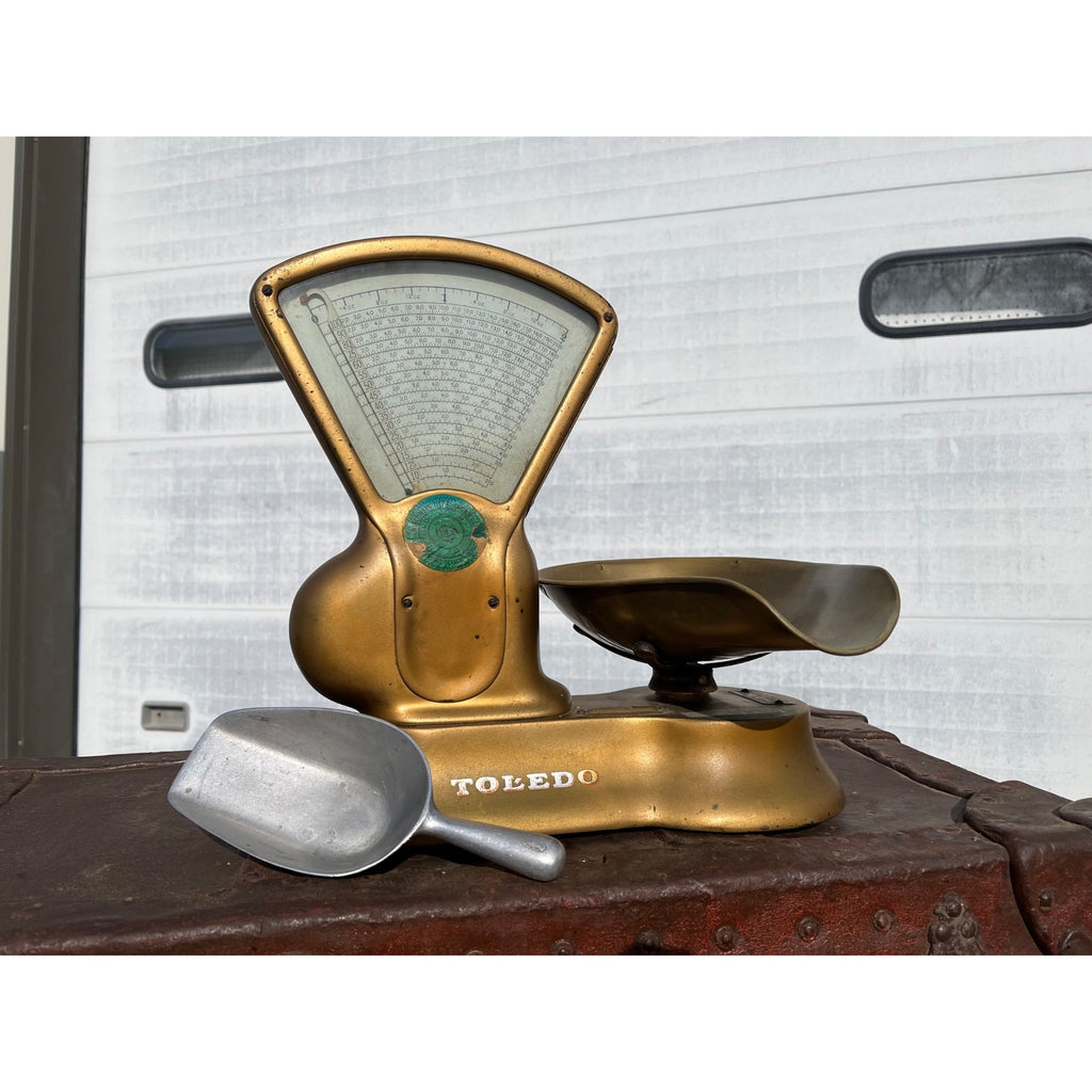 Antique Toldeo 2lb Candy Scale General Store Model 405A w/ Scoop