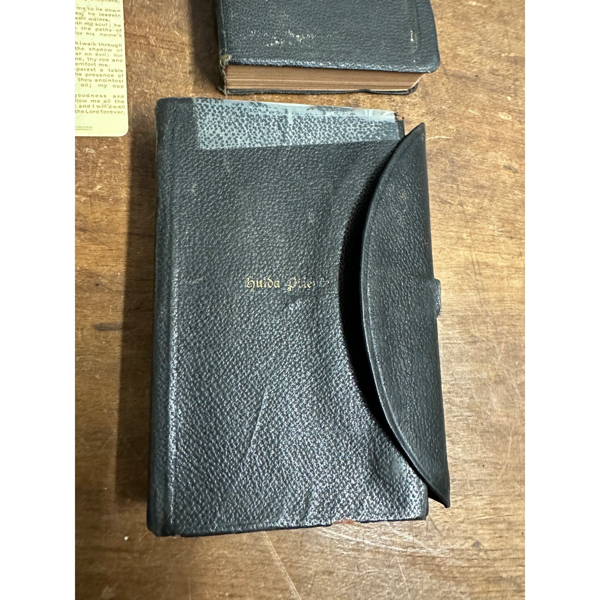 Vintage 1900s New Testament Holy Bible + German Song Book Leather Bound