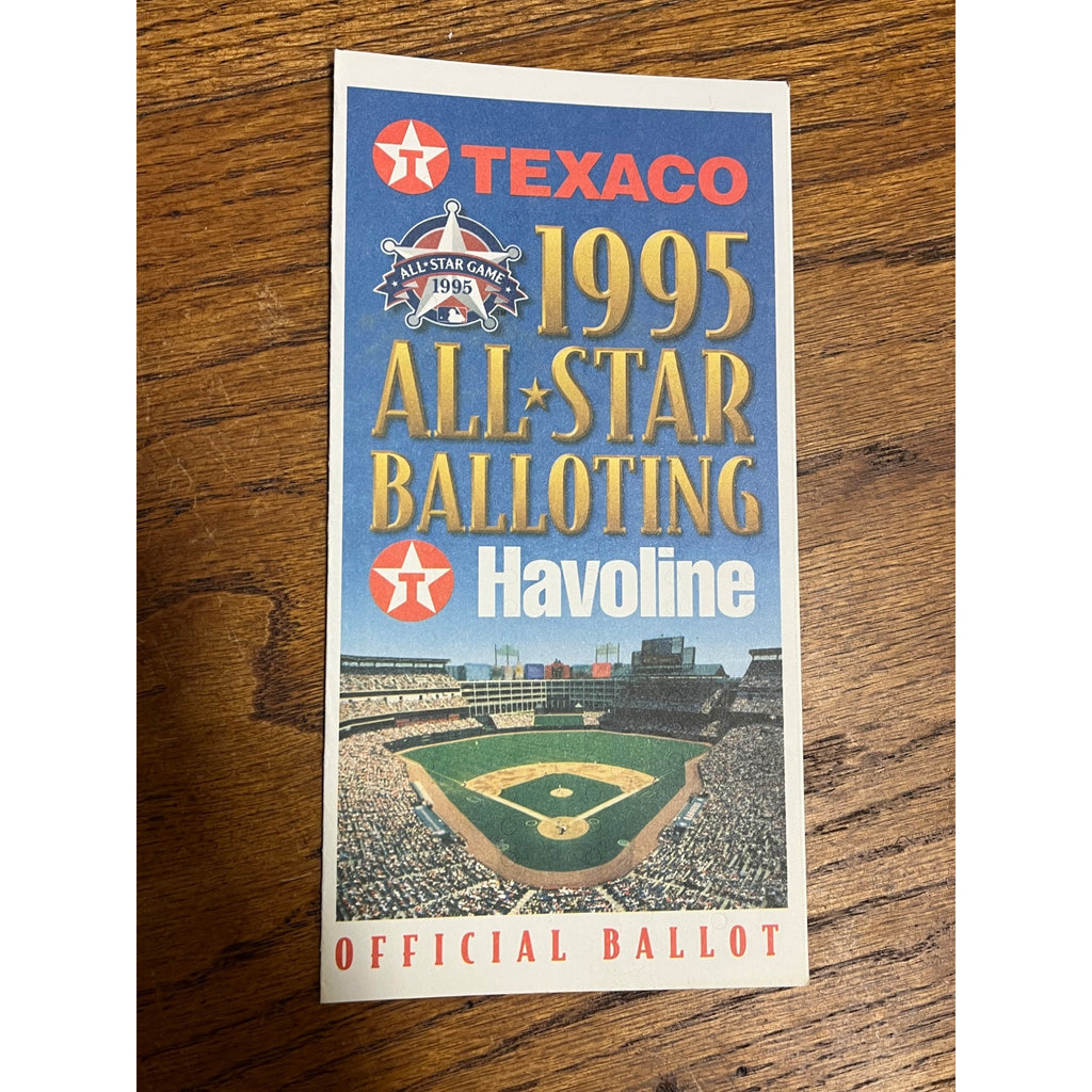Vintage 1995 Official MLB All-Star Voting Ballot Unused - Texas Rangers