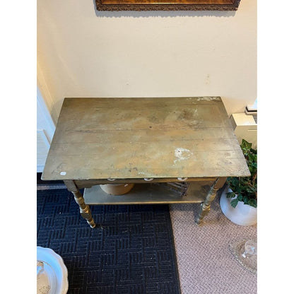 Vintage Gold Painted Wooden Side Entryway Table