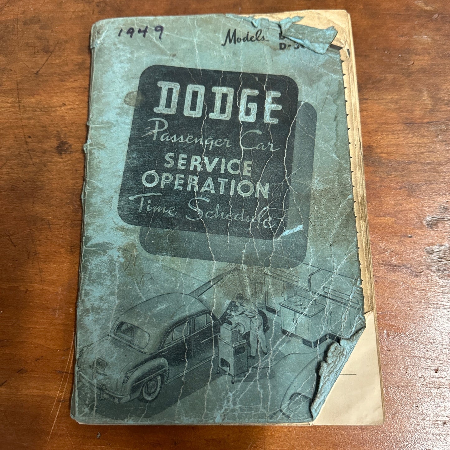 Vintage 1949 Dodge Passenger Car Service Operation Time Schedule Models D-24, D-29, D-30