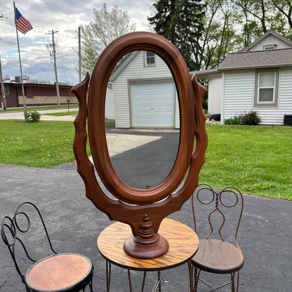 Antique Wooden Framed Mirror Ornate Self-Standing table Top Mirror