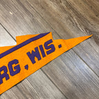Vintage 1910s Wittenburg High School Wisconsin Early Sewn Felt Banner Pennant