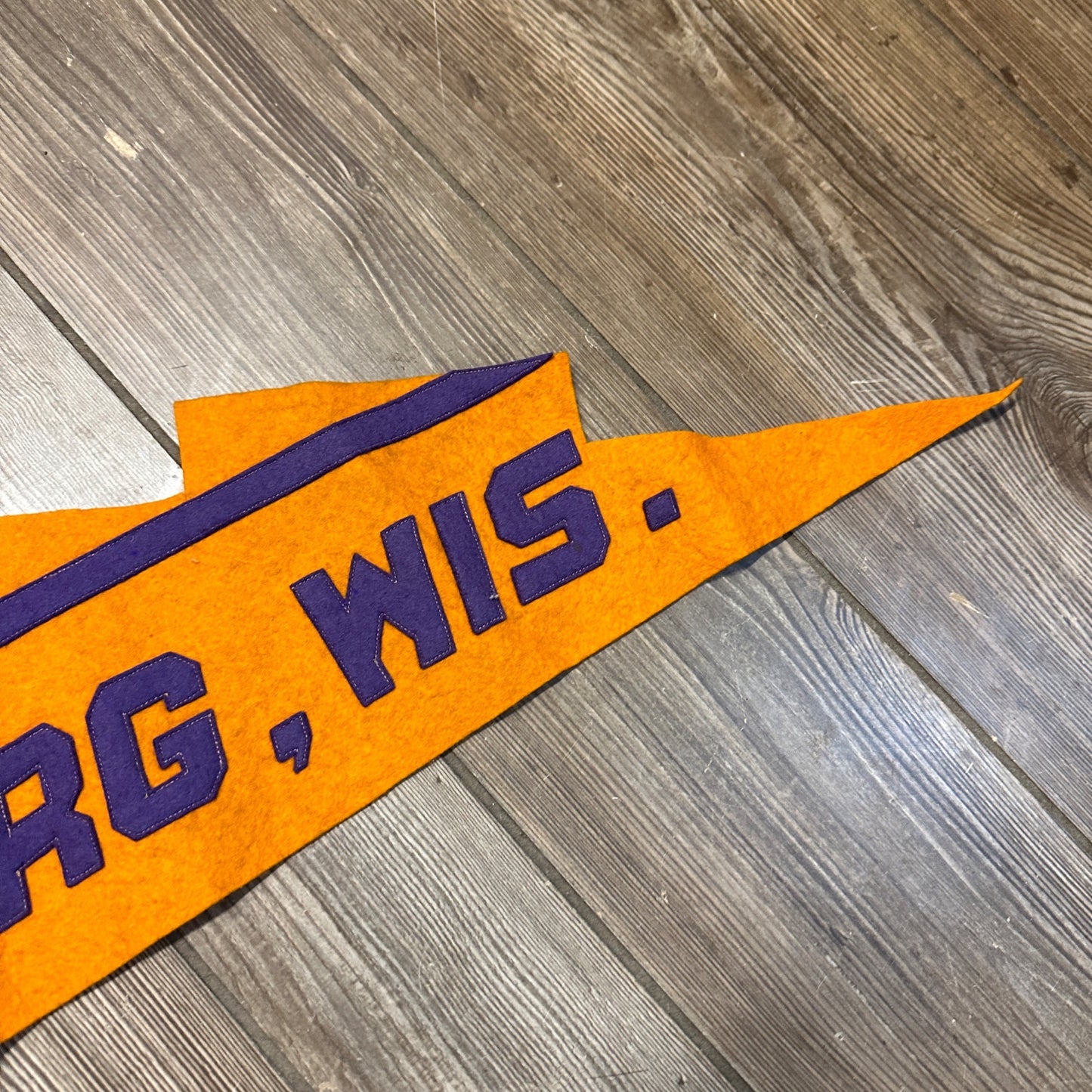 Vintage 1910s Wittenburg High School Wisconsin Early Sewn Felt Banner Pennant