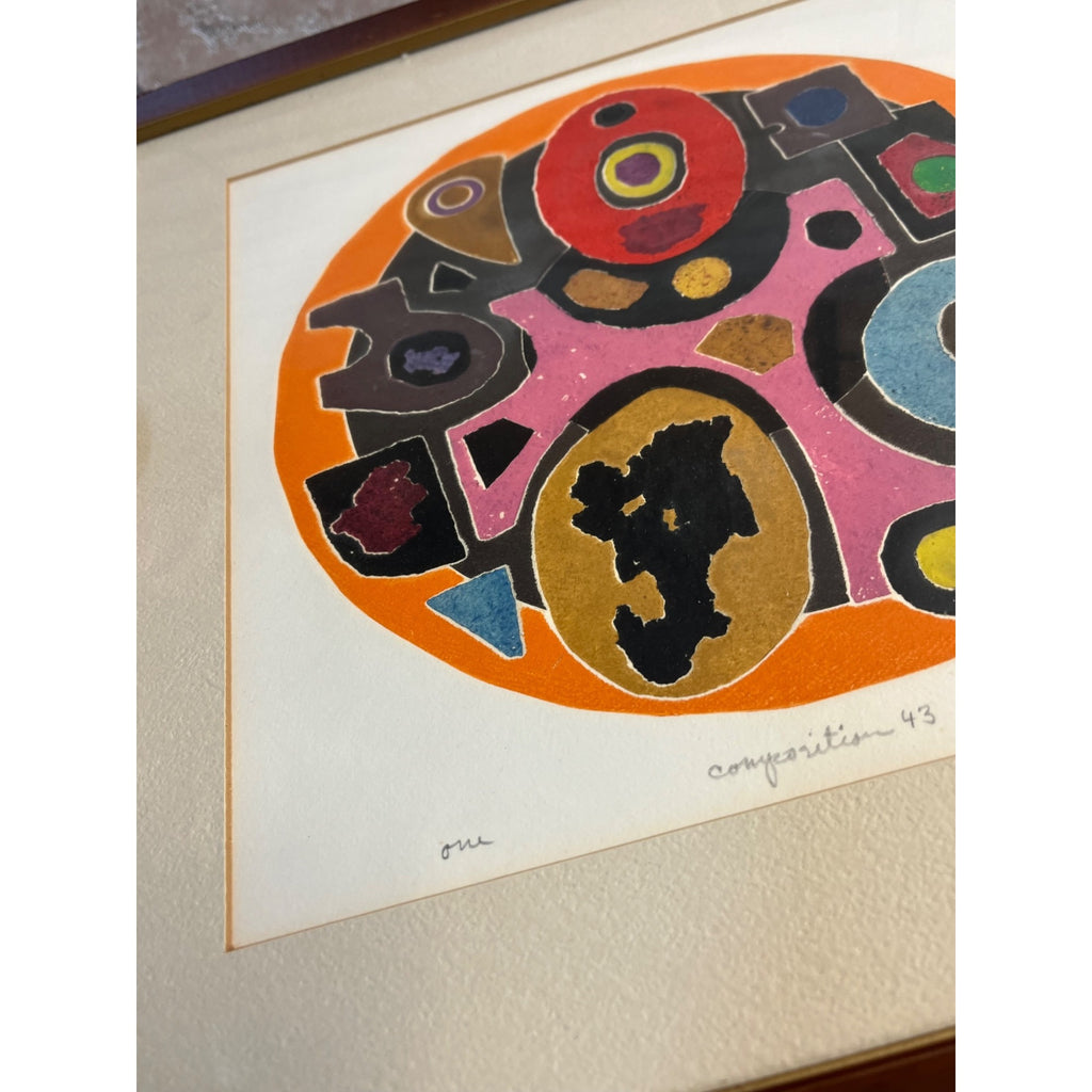Original Artwork "Composition 43" John Culik Abstract Artist Signed (1926-2020)