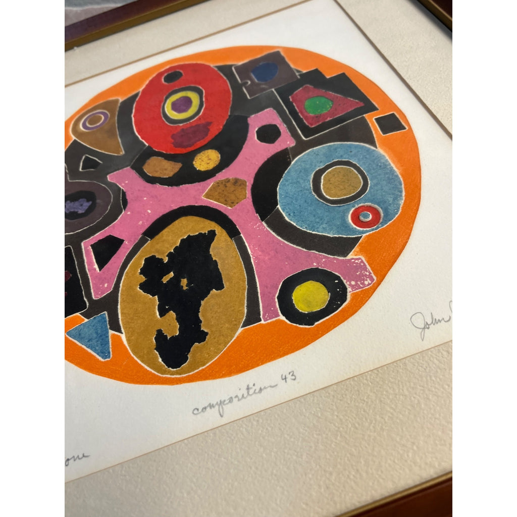 Original Artwork "Composition 43" John Culik Abstract Artist Signed (1926-2020)