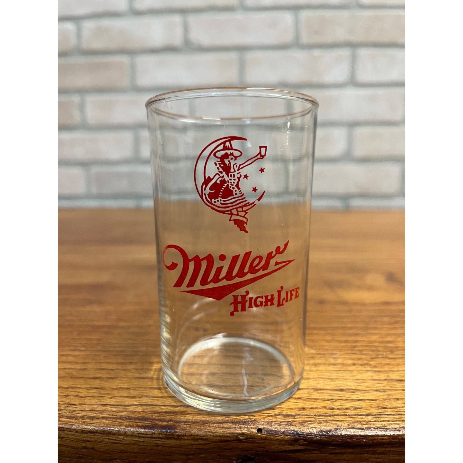 Vintage 1950s Miller High Life Beer Girl on the Moon Sampler 4" Bar Glass