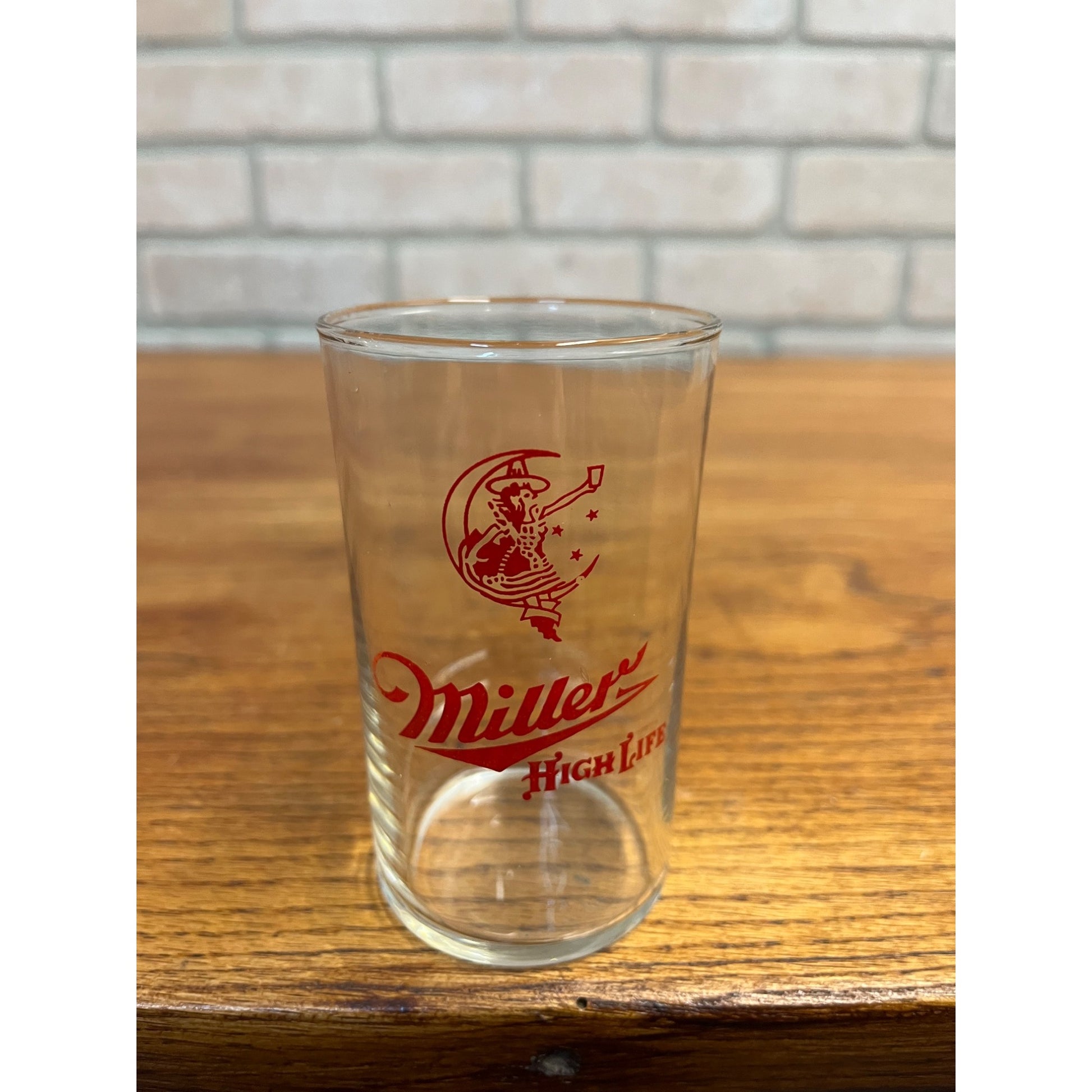 Vintage 1950s Miller High Life Beer Girl on the Moon Sampler 4" Bar Glass