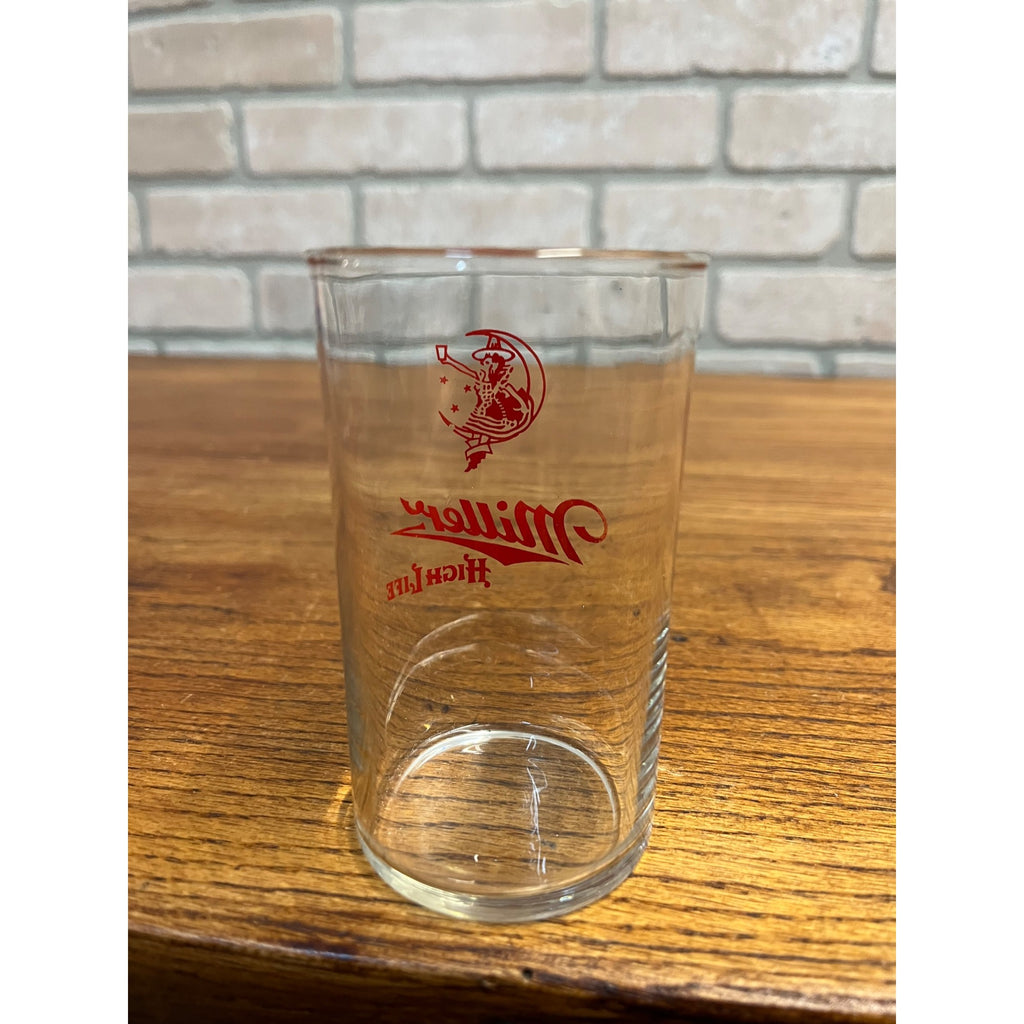 Vintage 1950s Miller High Life Beer Girl on the Moon Sampler 4" Bar Glass