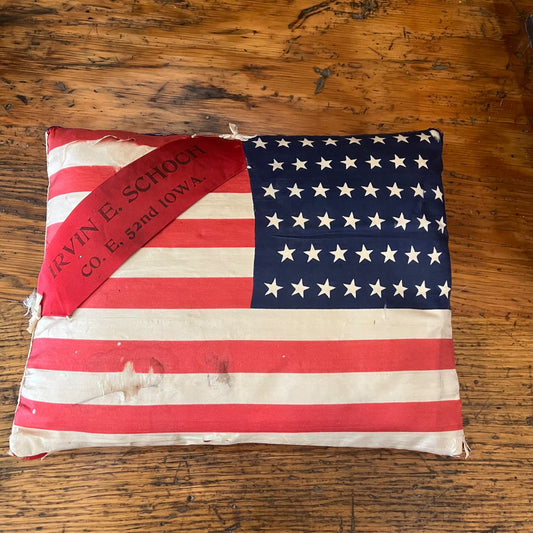 Original Spanish American War 46-Star American Flag / Cuban Flag Pillow