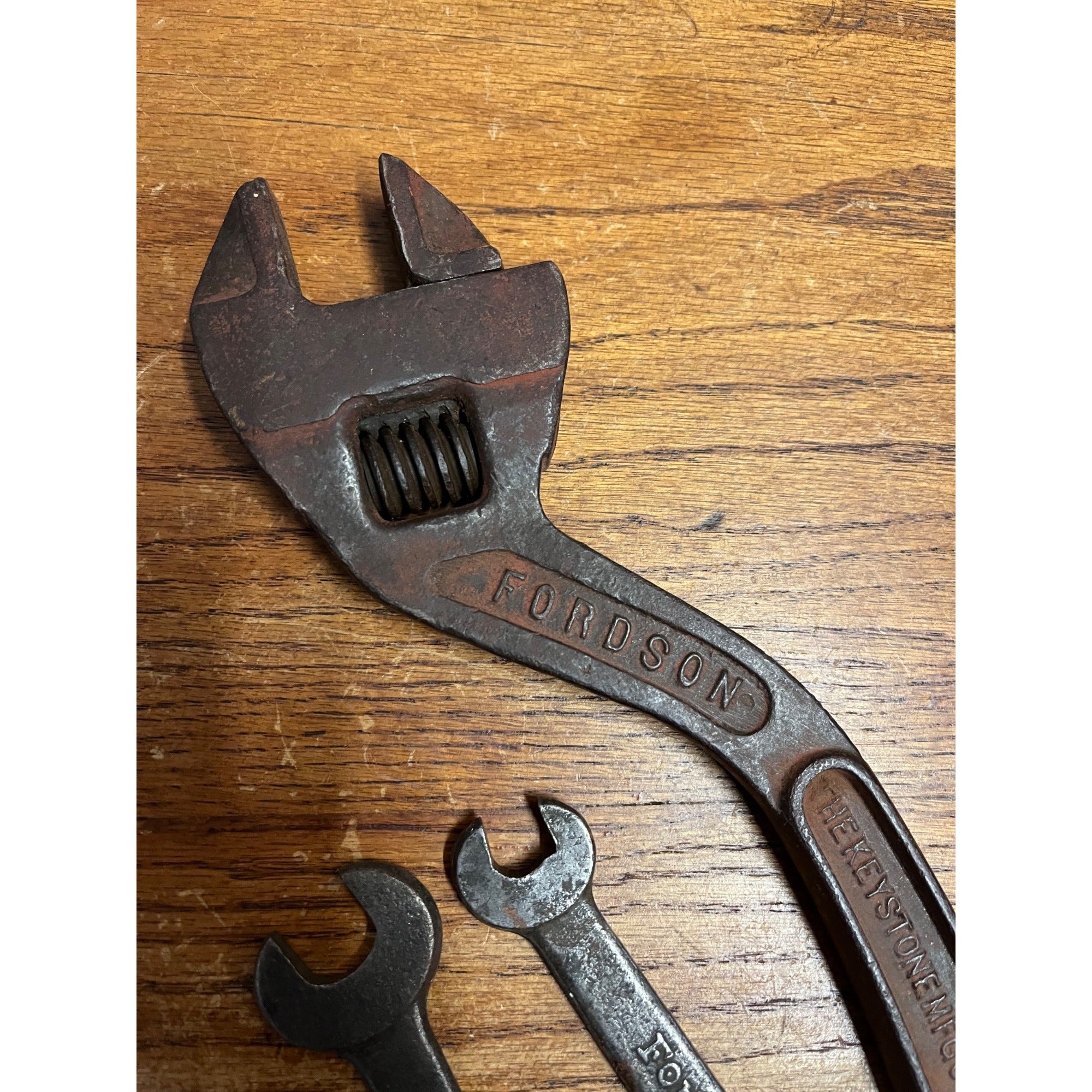 Vintage Ford Fordson Tractor Wrenches Lot (3) Adjustable Offset S-Curved Handle