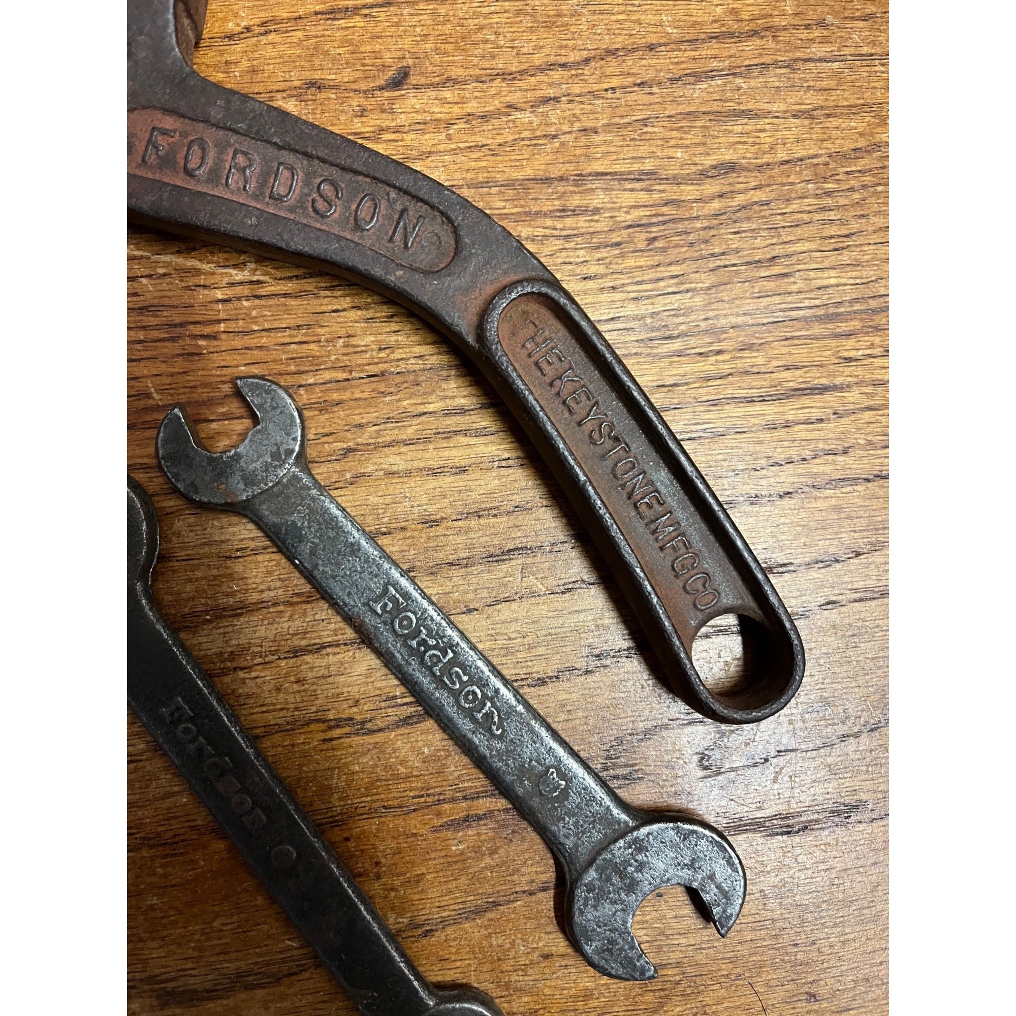 Vintage Ford Fordson Tractor Wrenches Lot (3) Adjustable Offset S-Curved Handle
