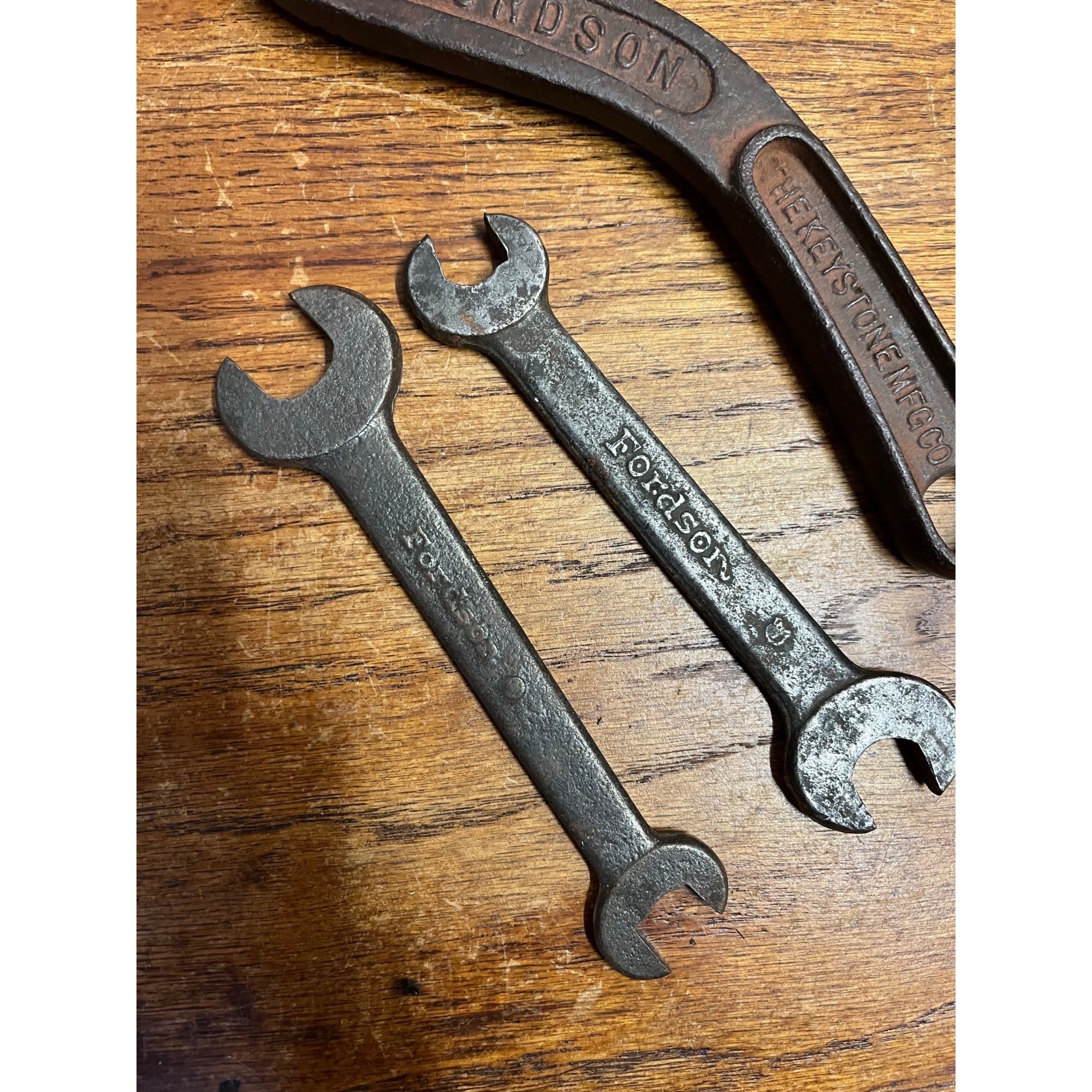 Vintage Ford Fordson Tractor Wrenches Lot (3) Adjustable Offset S-Curved Handle
