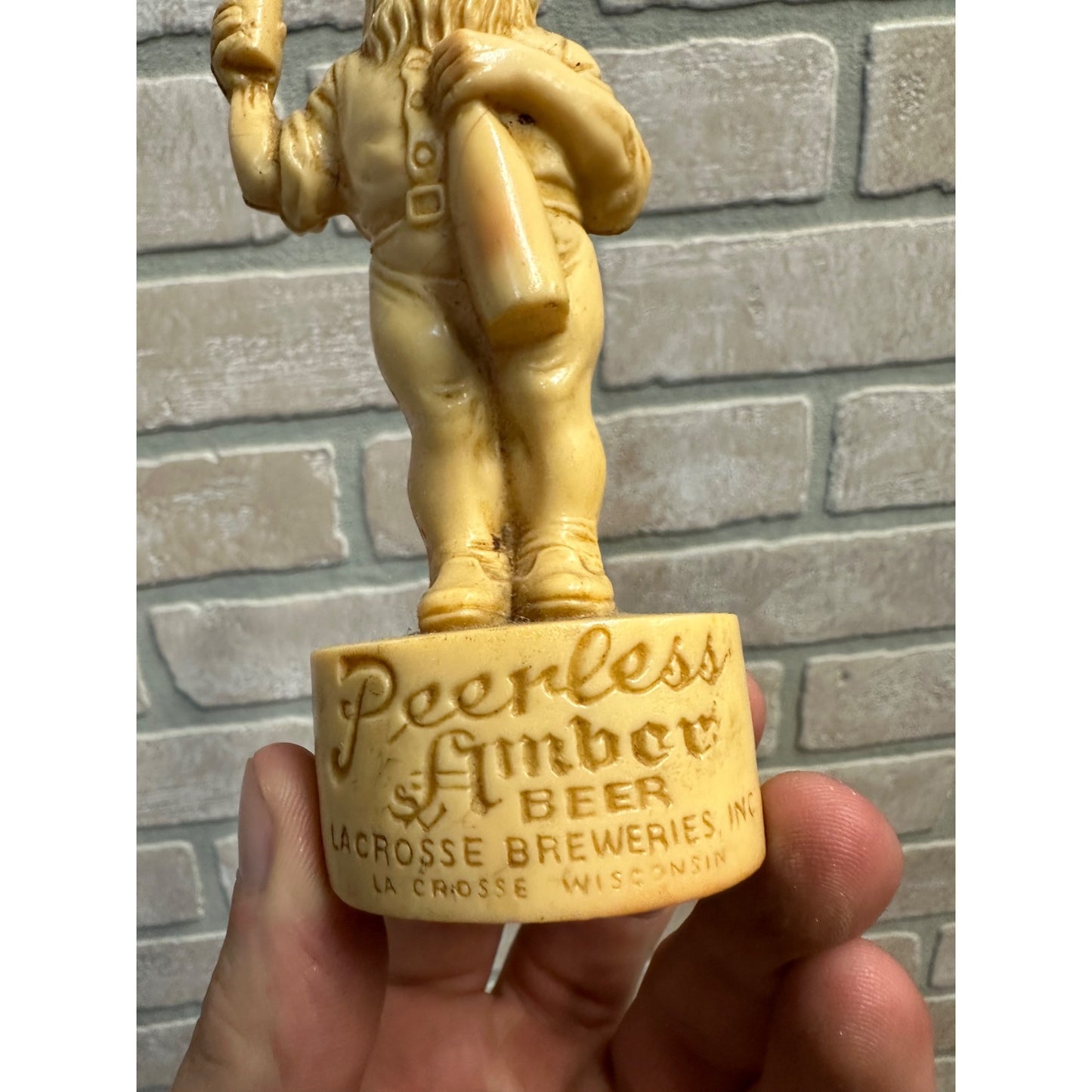 Vintage 1940s Peerless Amber Beet Lacrosse Breweries Wisconsin Salt Shaker Figure