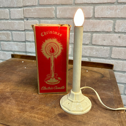 Vintage Christmas Electric Candle White Flame Bulb w/ Box - Works