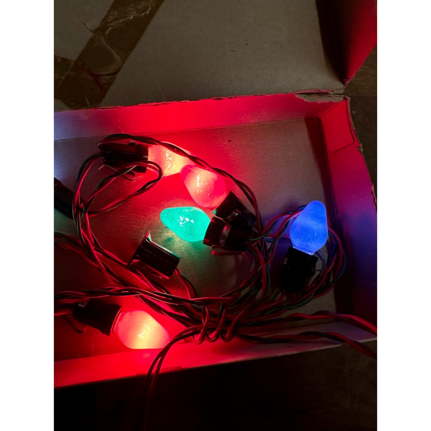 Vintage 1940s Gay-Lites Christmas 7-Bulb String Light C7-1/2 w/ Box - Works