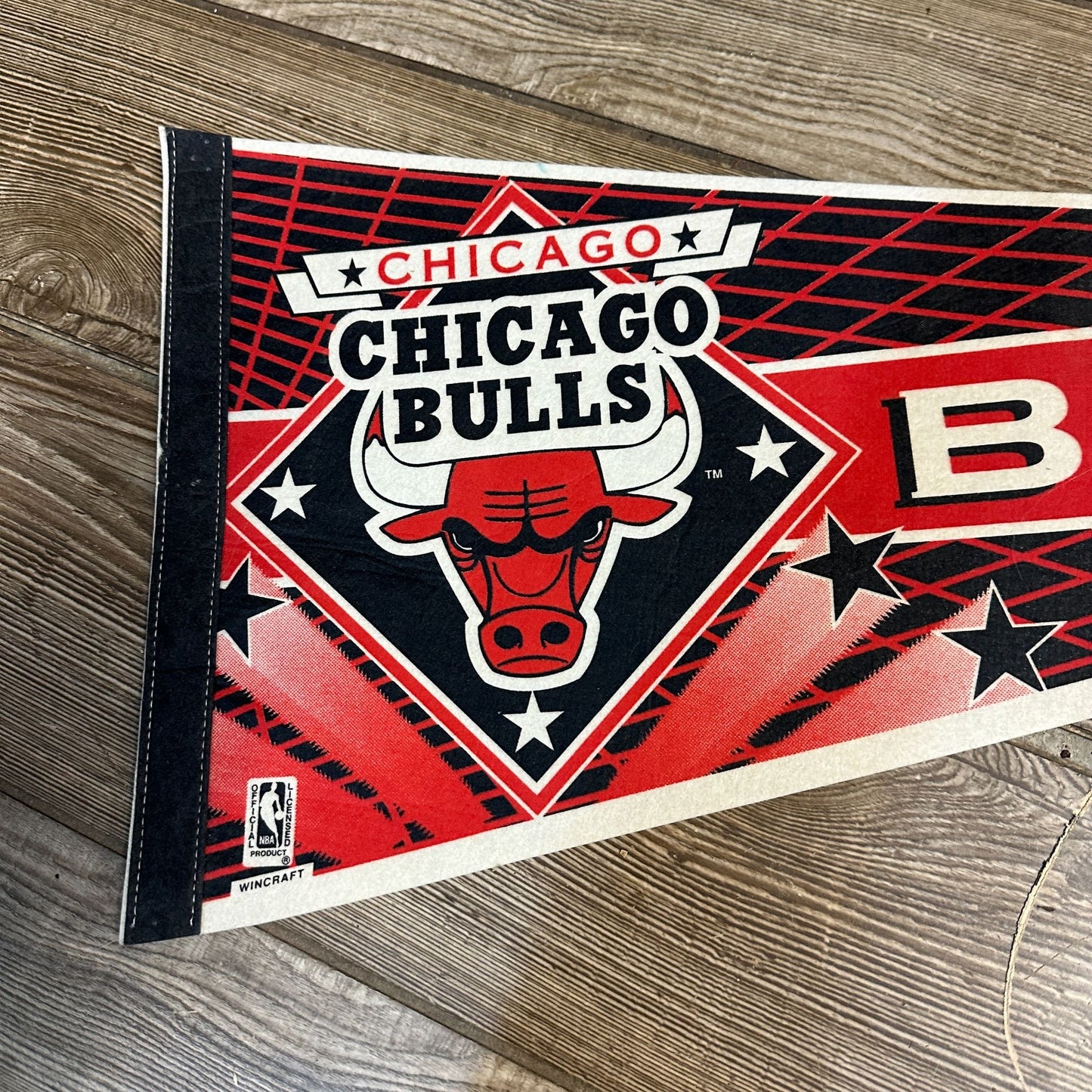 Vintage 1990s Chicago Bulls NBA Full Size 30" Pennant Wincraft Michael Jordan