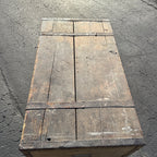 Antique Large Primitive Trunk Chest Gray Off-White Coffee Table Immigrant