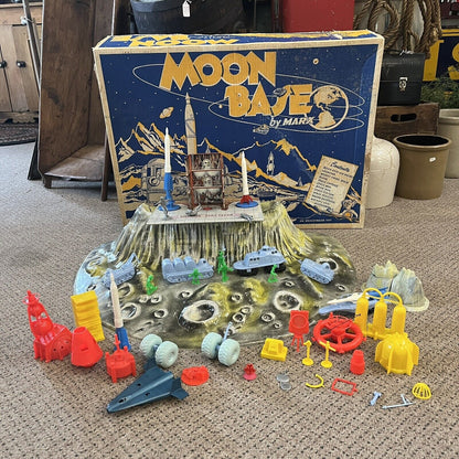 RARE Vintage Marx Moon Base Playset Toy w/ Original Box