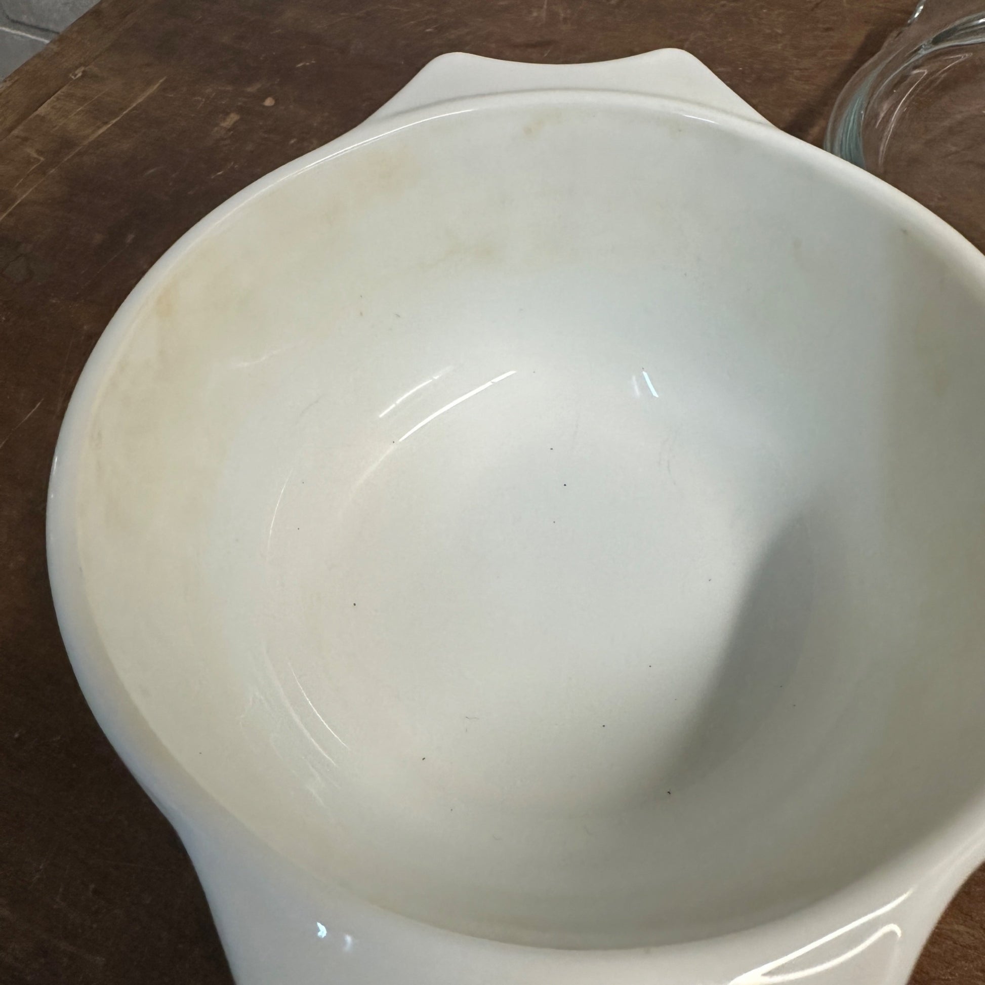 1986 Pyrex Blue Iris Flower Whirte 6-1/2" Casserole Dish With Lid