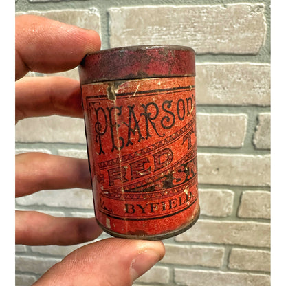 VINTAGE EARLY PEARSON'S RED TOP SNUFF ADVERTISEMENT TIN/VINTAGE TOBACCO CAN