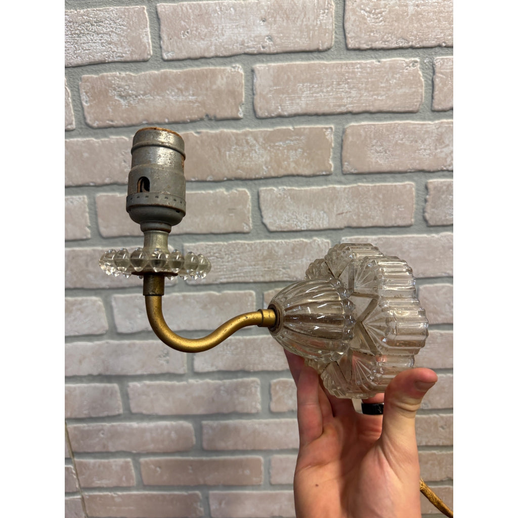 Vintage Glass & Brass Wall Sconce Lamp Fixture Art Deco Design Restorers Project
