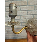 Vintage Glass & Brass Wall Sconce Lamp Fixture Art Deco Design Restorers Project