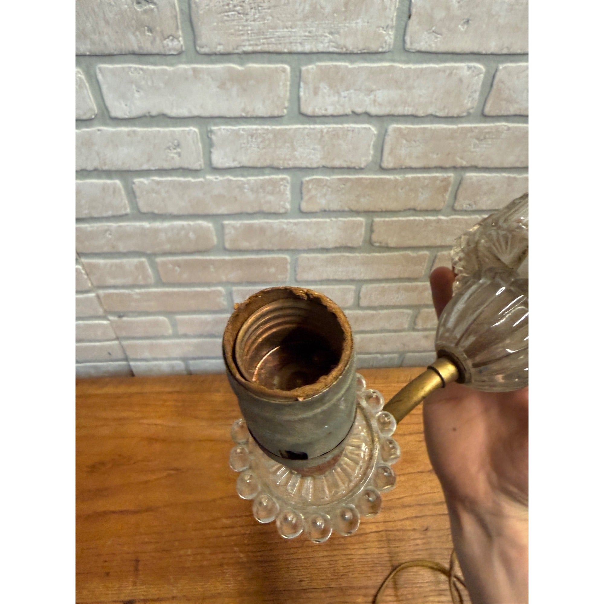 Vintage Glass & Brass Wall Sconce Lamp Fixture Art Deco Design Restorers Project