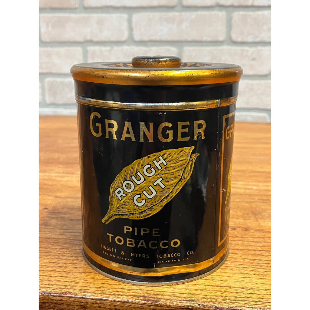 Vintage Granger Round Tobacco Tin EMPTY Liggett & Myers Pointer Dog Advertising