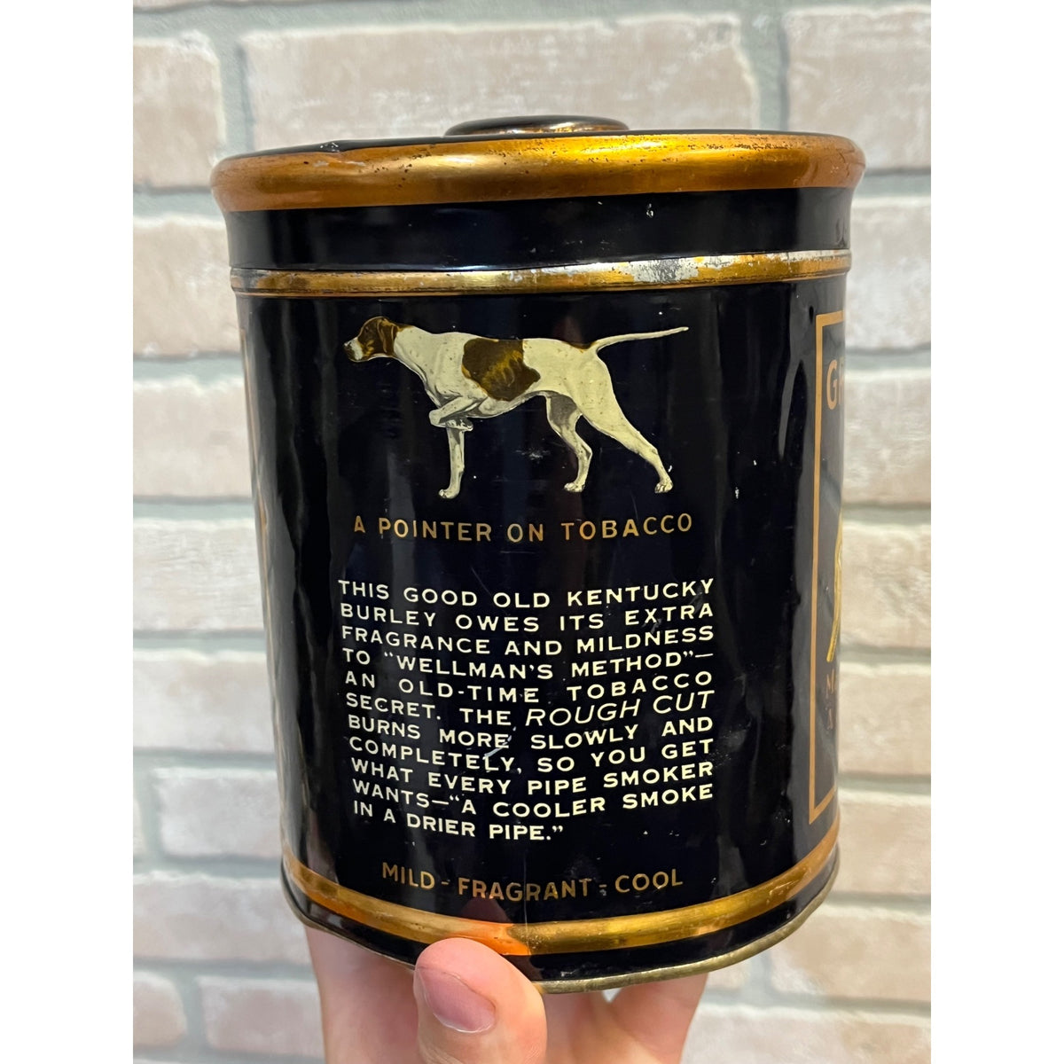 Vintage Granger Round Tobacco Tin EMPTY Liggett & Myers Pointer Dog Advertising