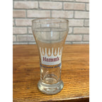 Vintage Hamm’s Beer Pilsner Glass 5-5/8" Tall White Crown Barware Sky Blue Waters