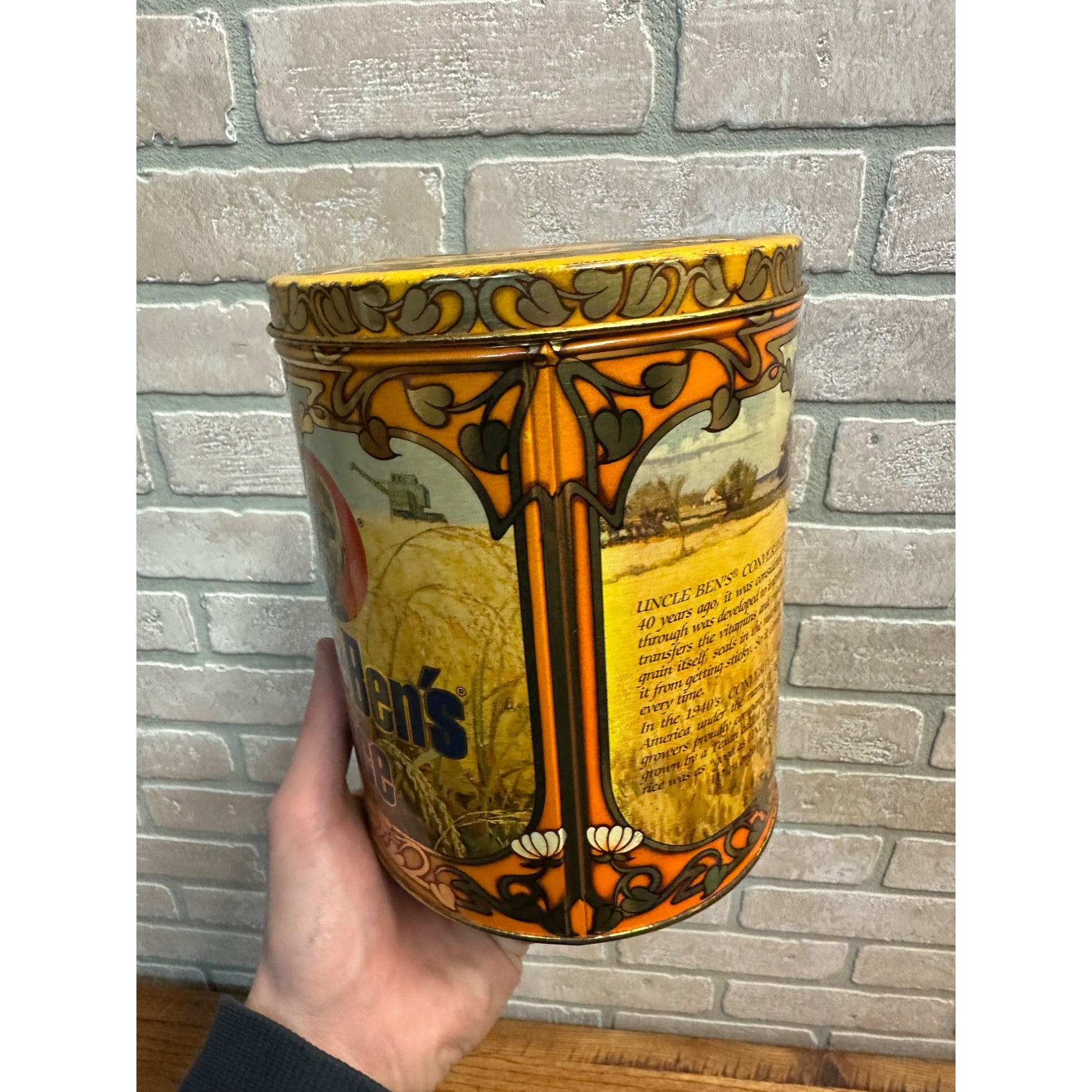 Vintage Uncle Ben's Rice 40th Anniversary Collectible Canister Can Tin (Empty)