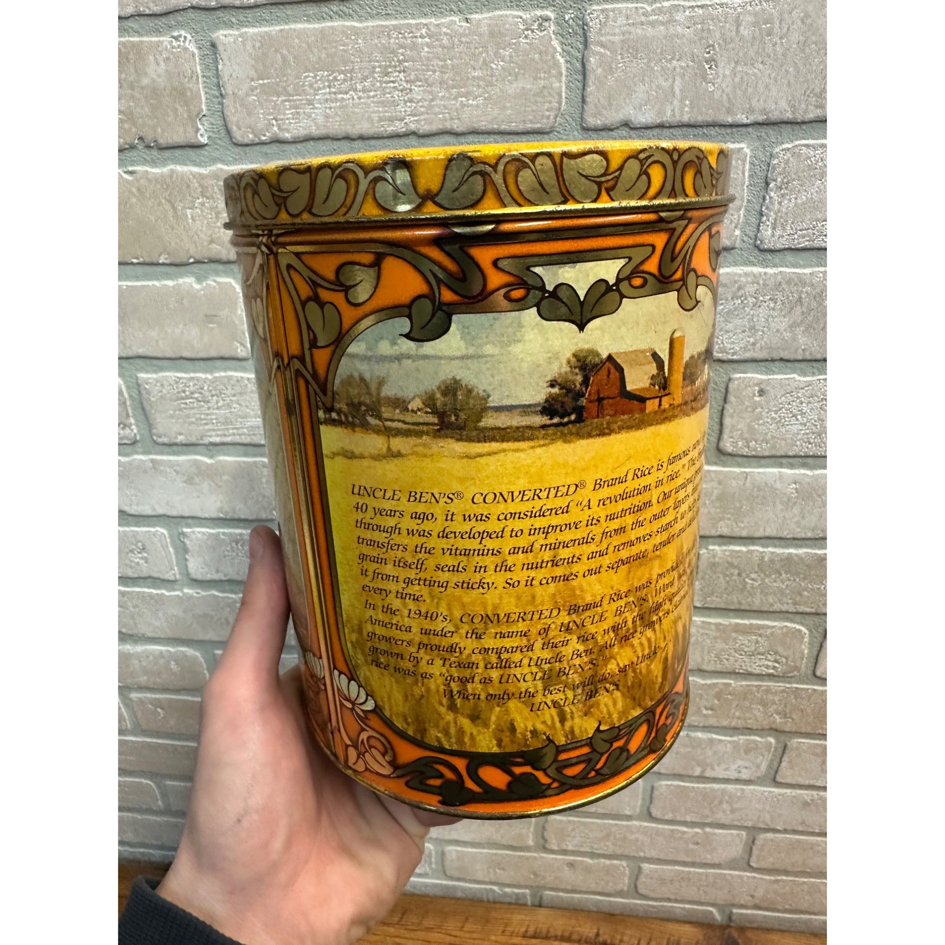 Vintage Uncle Ben's Rice 40th Anniversary Collectible Canister Can Tin (Empty)