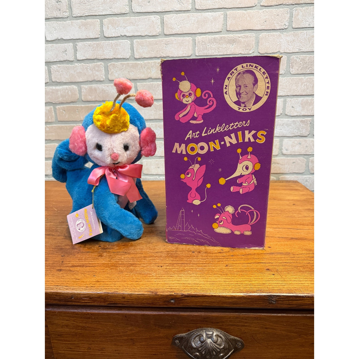Moon Niks Plush Monkey Art Linkletter Stuffed Animal Knickerbocker w Box & Tag