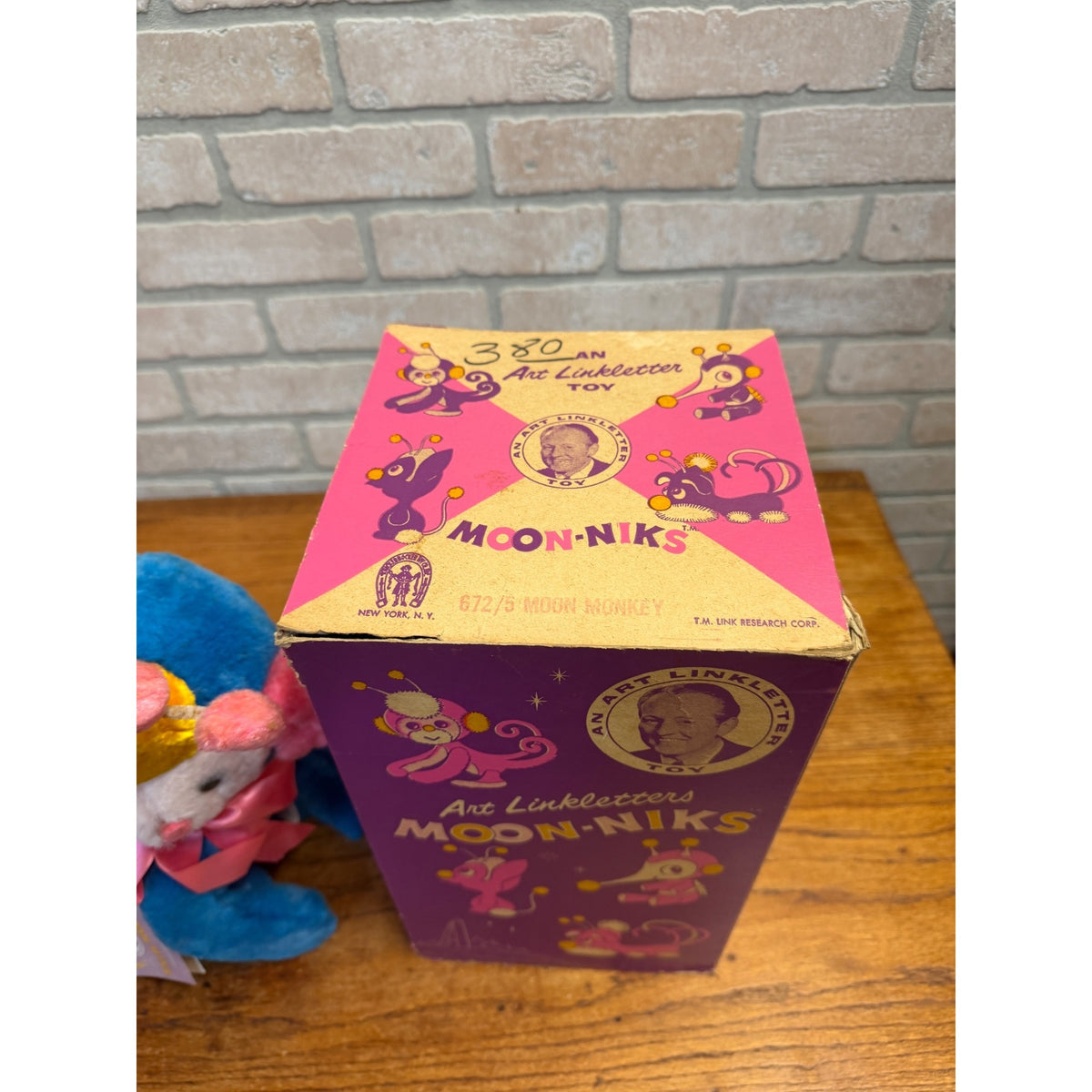 Moon Niks Plush Monkey Art Linkletter Stuffed Animal Knickerbocker w Box & Tag