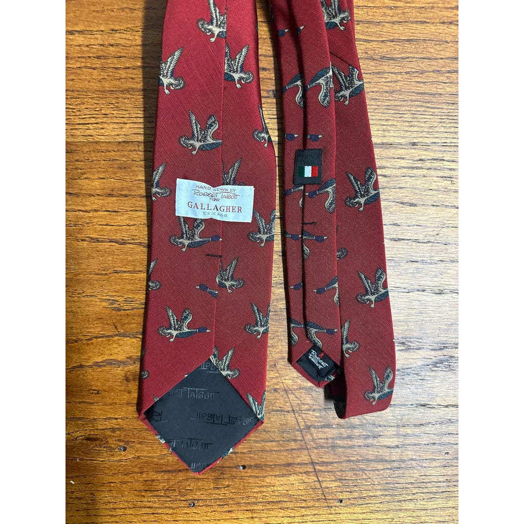 Vintage Robert Talbott Ducks in Flight Men's Luxury Neck Tie Silk Gallagher 57"