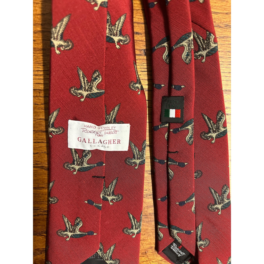 Vintage Robert Talbott Ducks in Flight Men's Luxury Neck Tie Silk Gallagher 57"