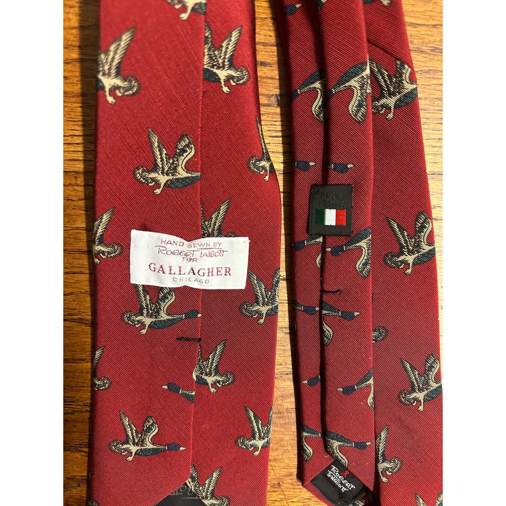 Vintage Robert Talbott Ducks in Flight Men's Luxury Neck Tie Silk Gallagher 57"