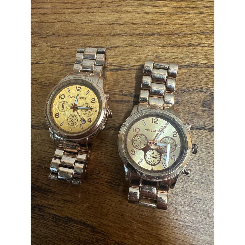 Michael Kors Gold-Tone Wrist Watches Unisex MK3039 + MK-5076