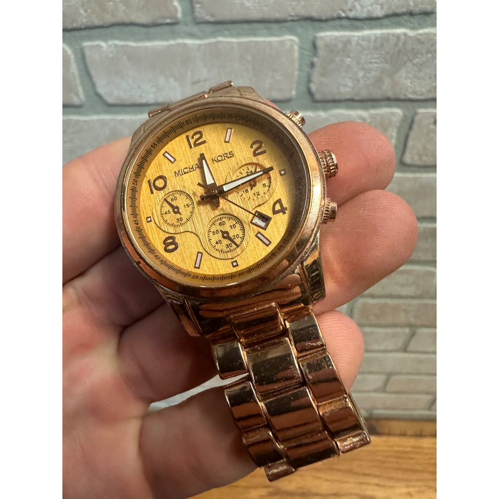 Michael Kors Gold-Tone Wrist Watches Unisex MK3039 + MK-5076