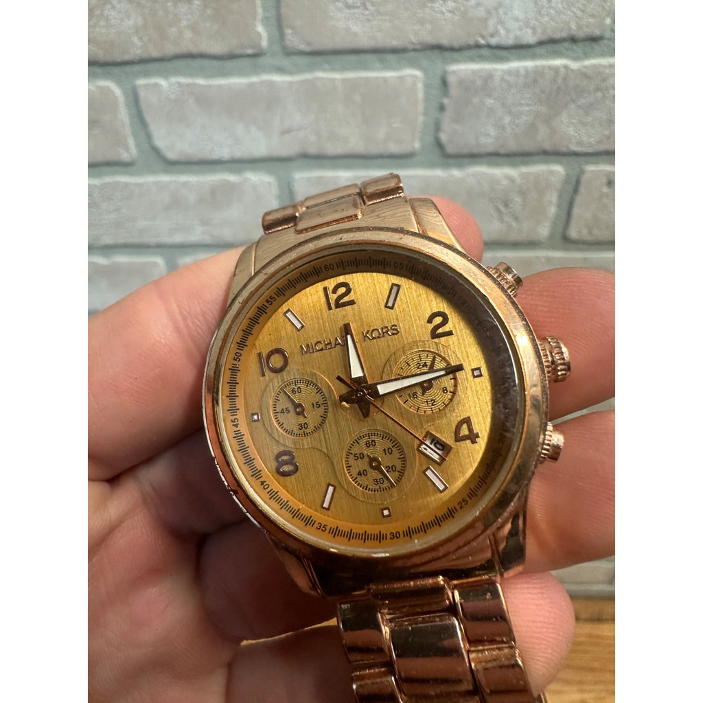 Michael Kors Gold-Tone Wrist Watches Unisex MK3039 + MK-5076