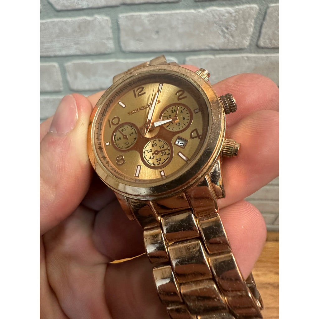 Michael Kors Gold-Tone Wrist Watches Unisex MK3039 + MK-5076