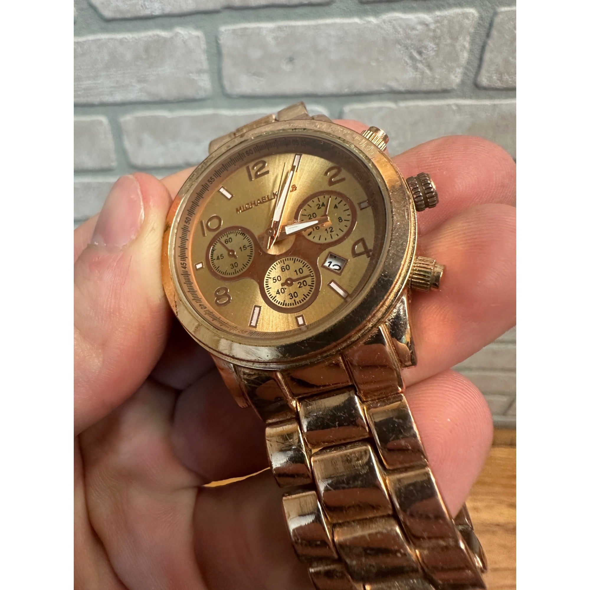 Michael Kors Gold-Tone Wrist Watches Unisex MK3039 + MK-5076